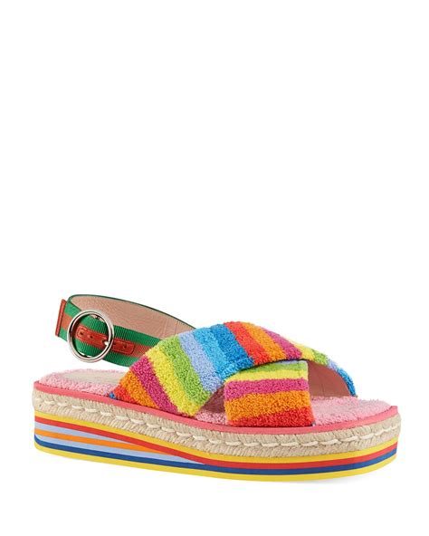 gucci sandals rainbow|gucci rainbow platform shoes.